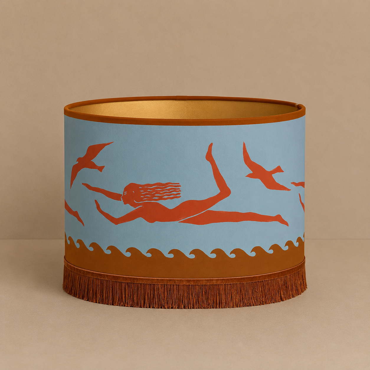 Palais x Hôtel Magique Lampshade Thalassa Smokey Blue & Coral