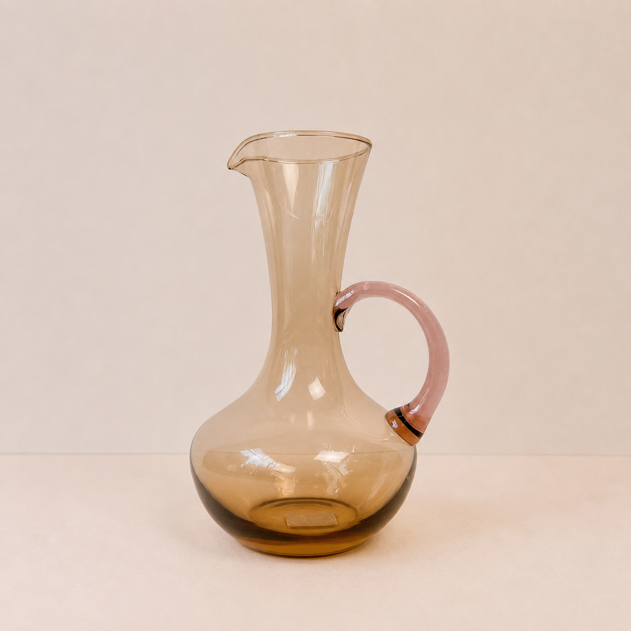 Isidora Glass Jug | Brown & Pink