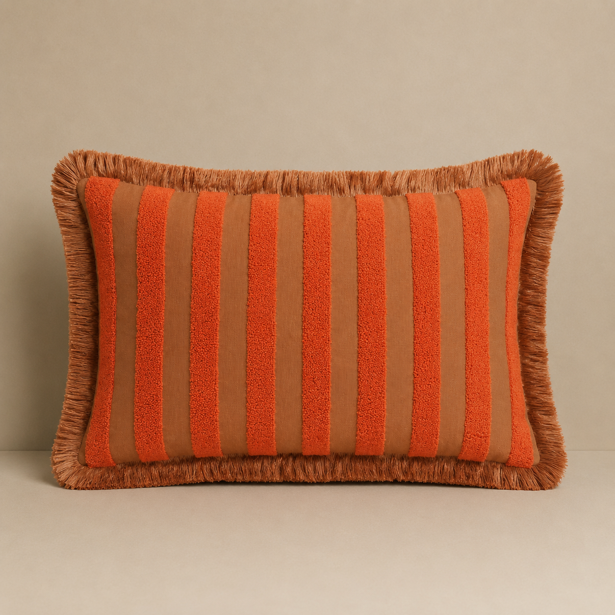 Cushion Jackie Coral & Caramel